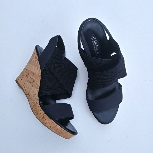 Charles David Shoes - Charles David Strappy Cork Wedge Heels